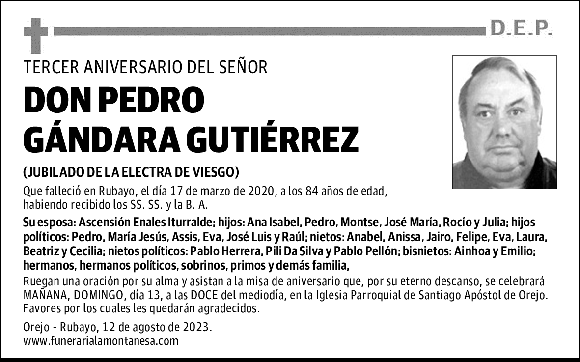 DON PEDRO GÁNDARA GUTIÉRREZ