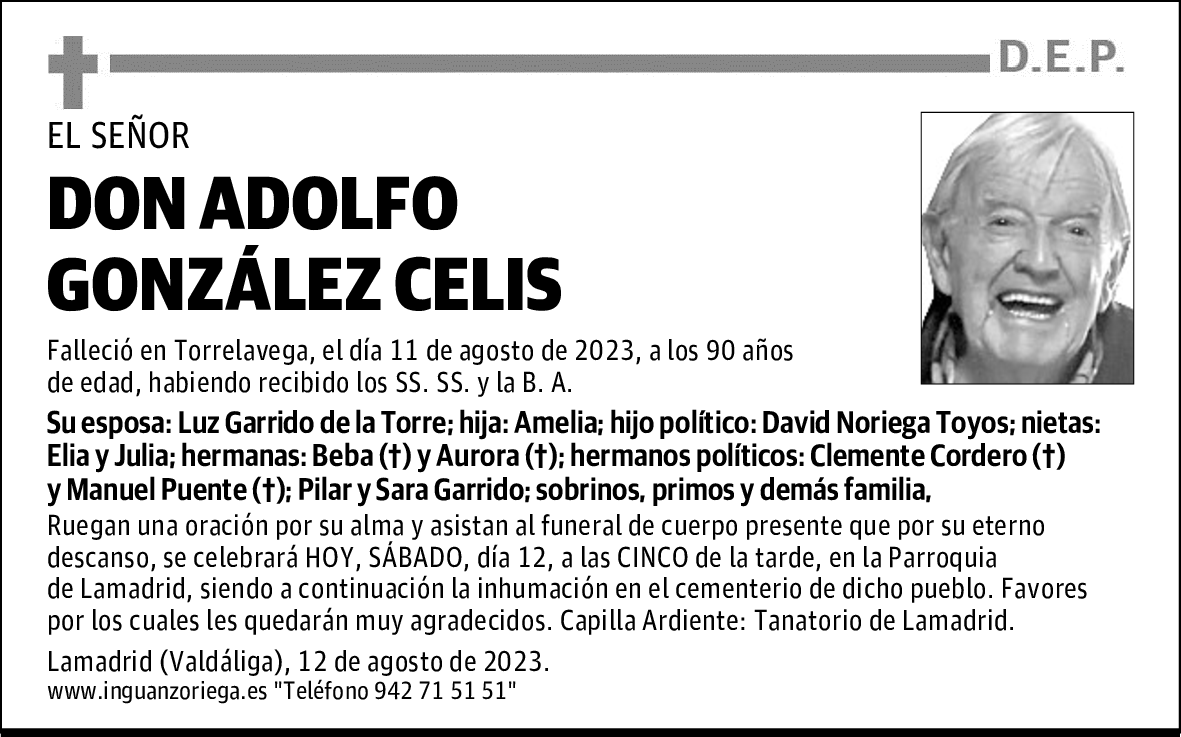 DON ADOLFO GONZÁLEZ CELIS