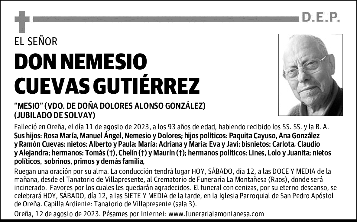 DON NEMESIO CUEVAS GUTIÉRREZ