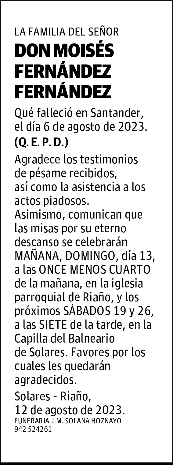 DON MOISÉS FERNÁNDEZ FERNÁNDEZ