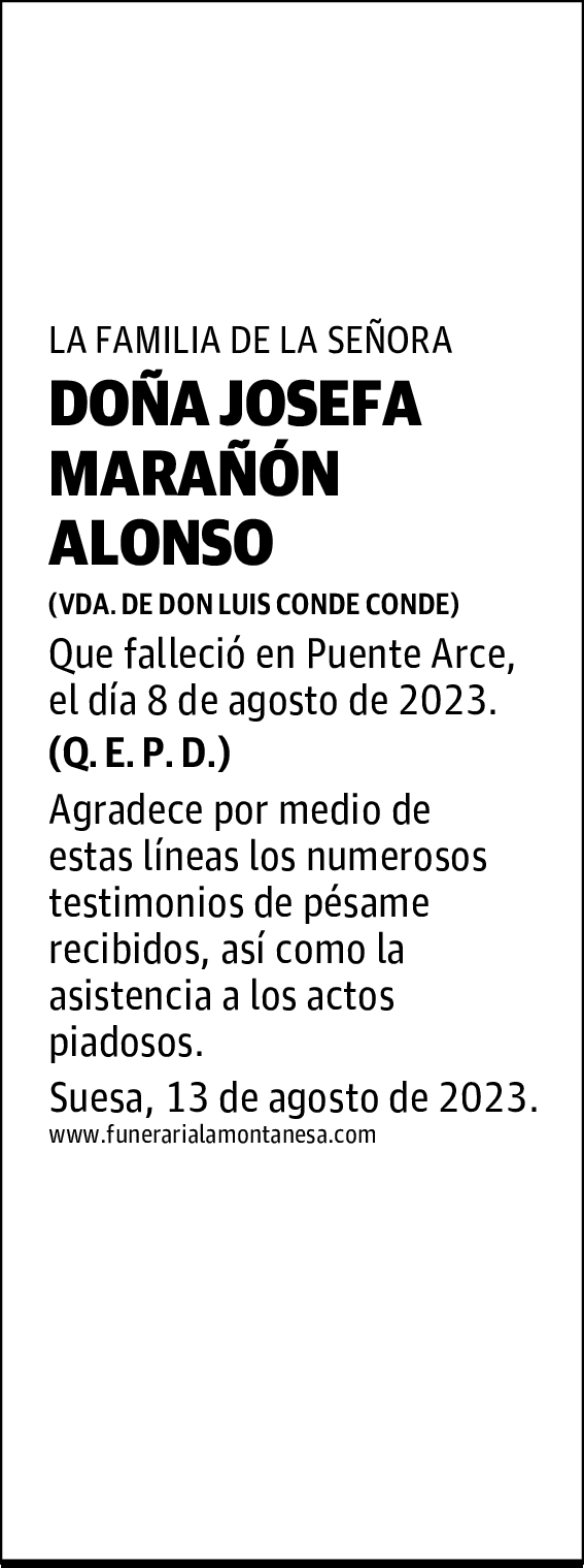 DOÑA JOSEFA MARAÑÓN ALONSO