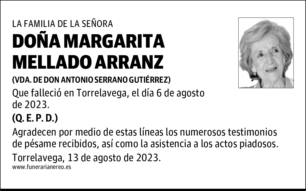 DOÑA MARGARITA MELLADO ARRANZ