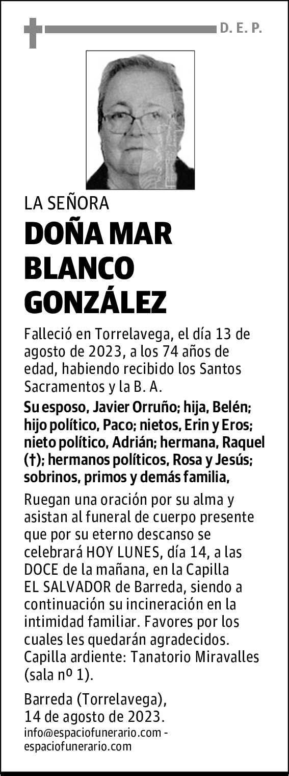 DOÑA MAR BLANCO GONZÁLEZ