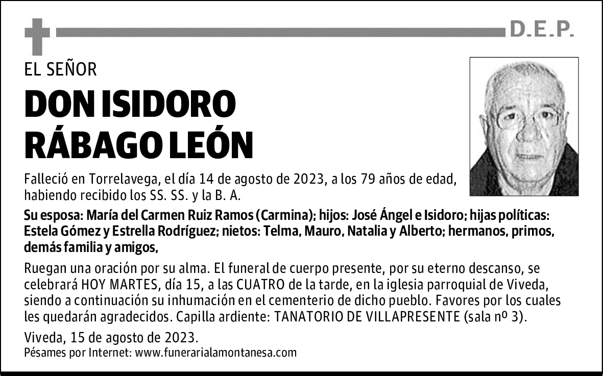 DON ISIDORO RÁBAGO LEÓN