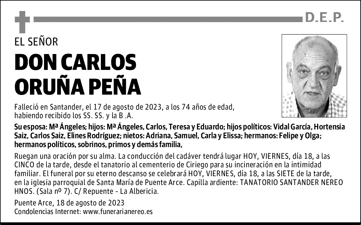 DON CARLOS ORUÑA PEÑA