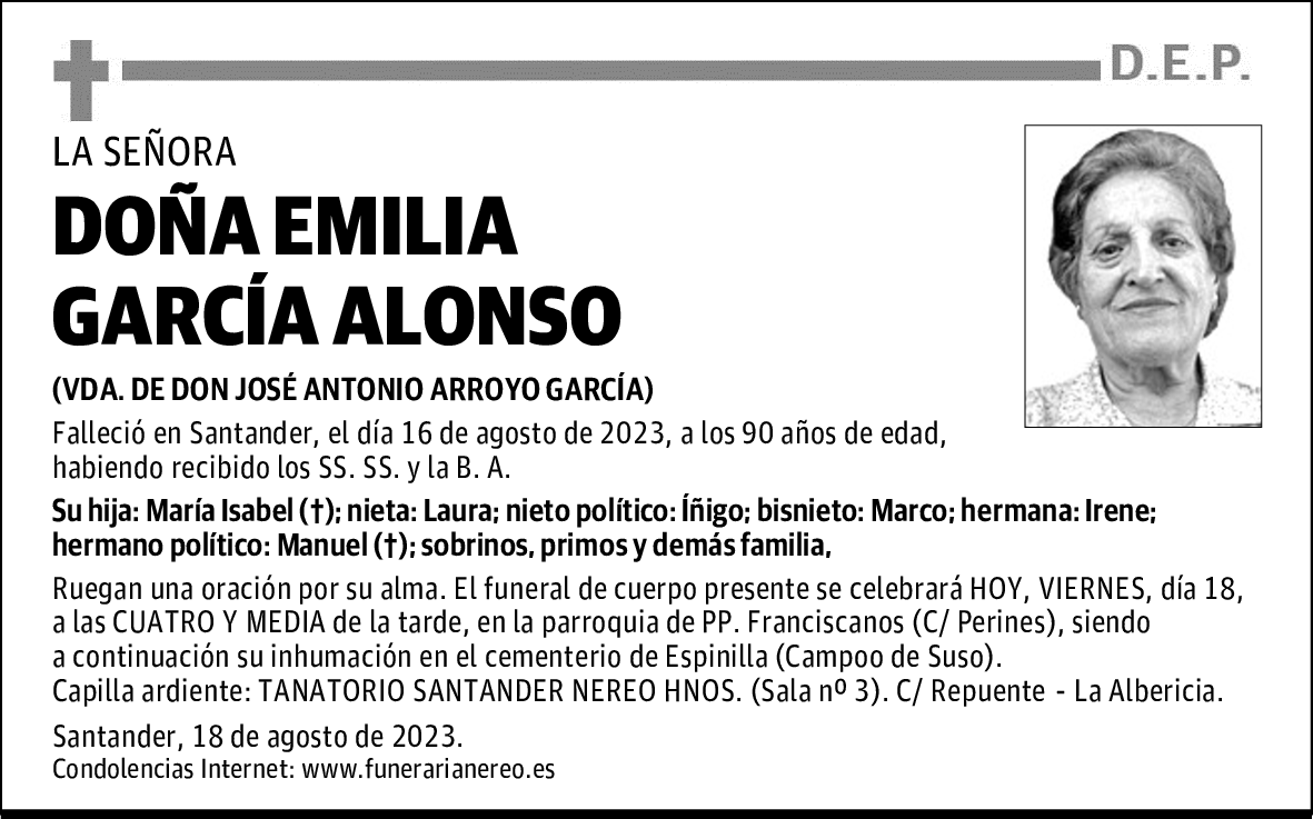 DOÑA EMILIA GARCÍA ALONSO