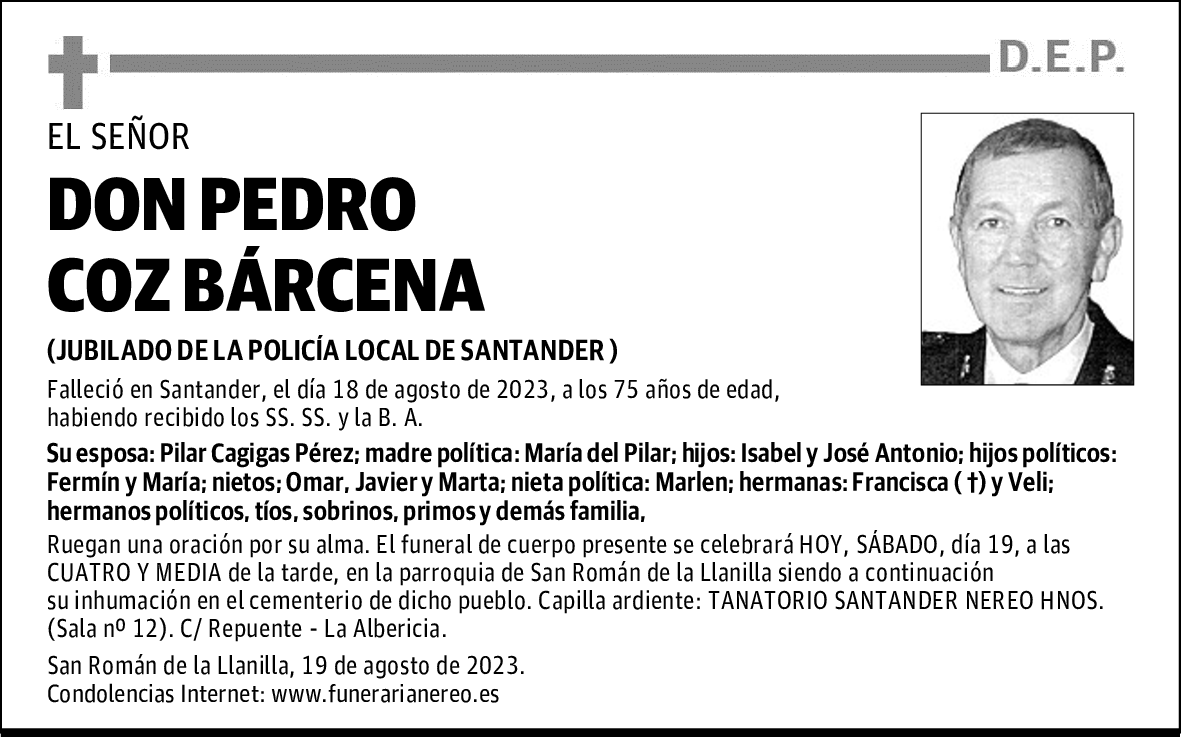 DON PEDRO COZ BÁRCENA