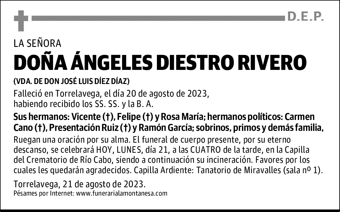 DOÑA ÁNGELES DIESTRO RIVERO
