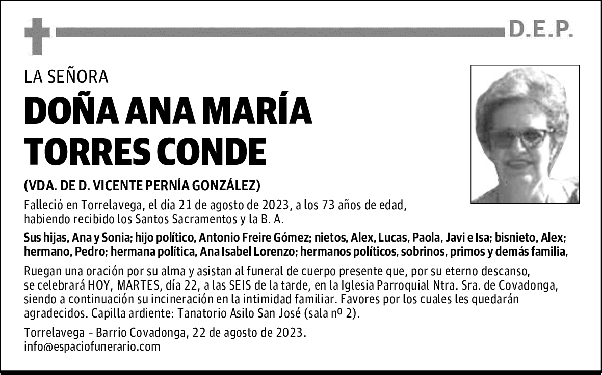 DOÑA ANA MARÍA TORRES CONDE