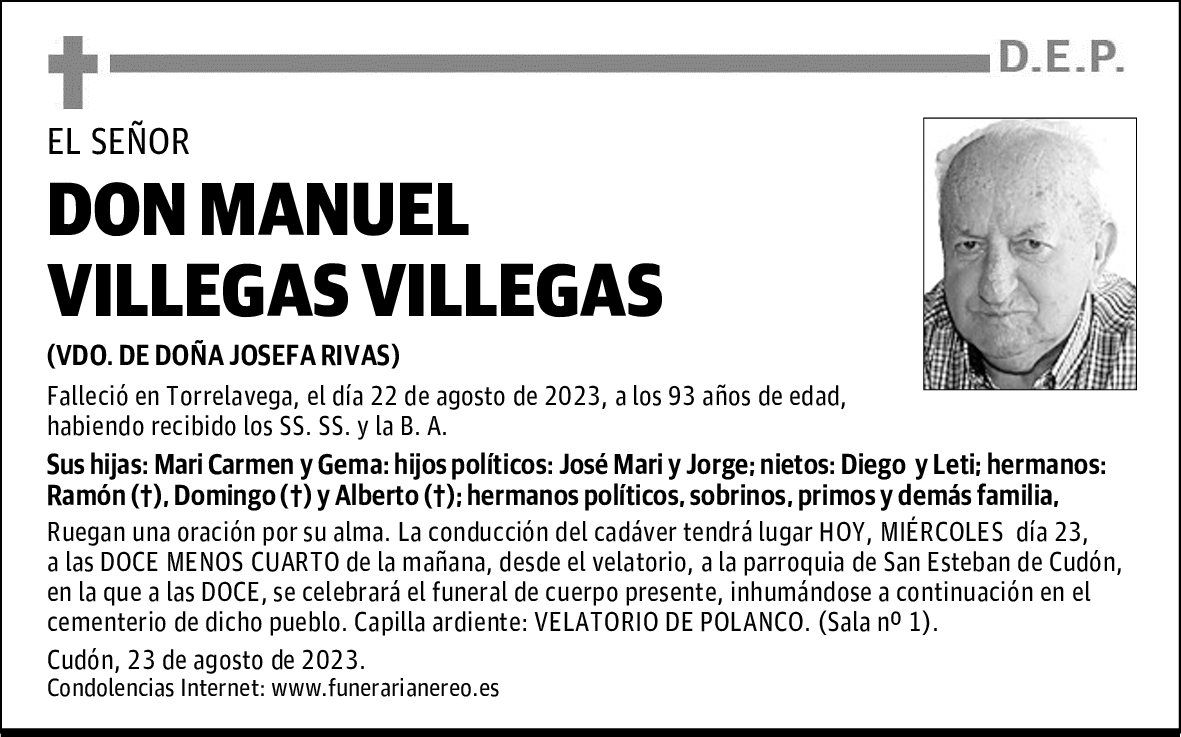 DON MANUEL VILLEGAS VILLEGAS