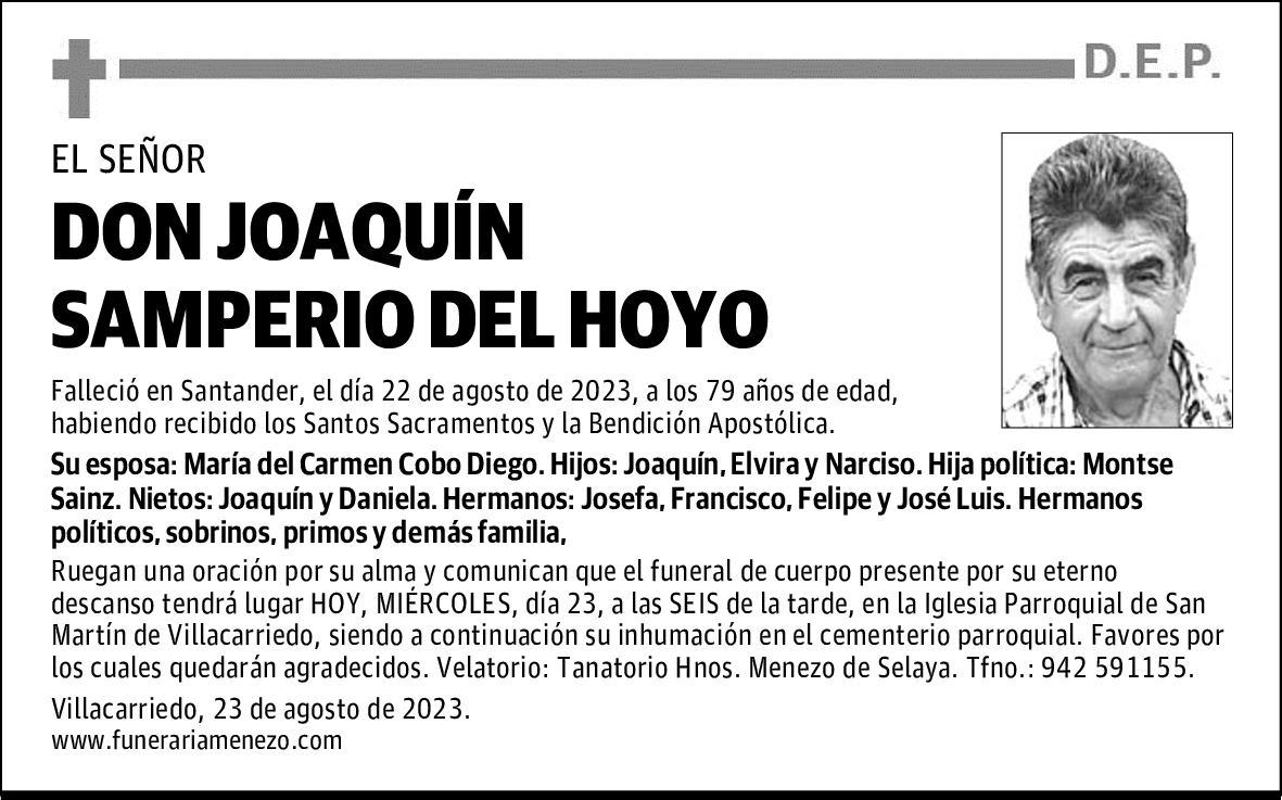 DON JOAQUÍN SAMPERIO DEL HOYO