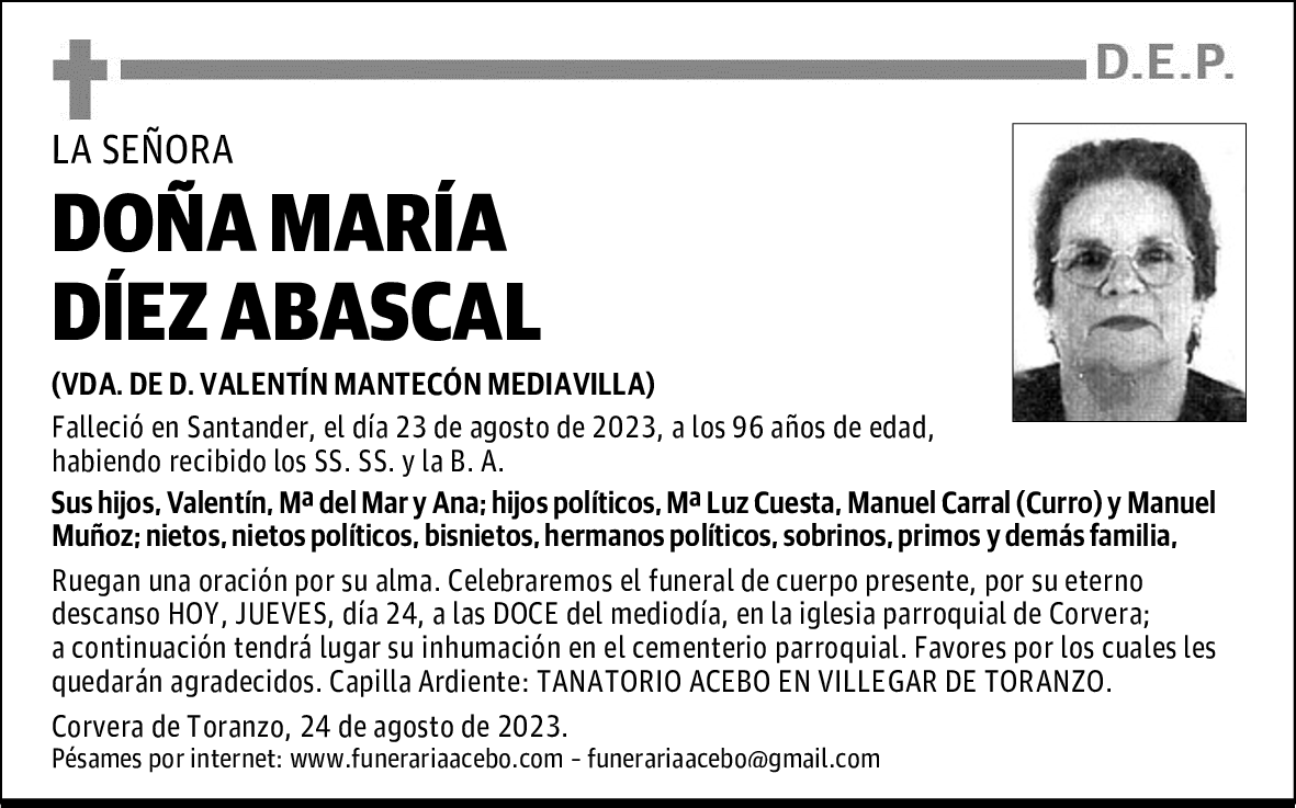 DOÑA MARÍA DÍEZ ABASCAL