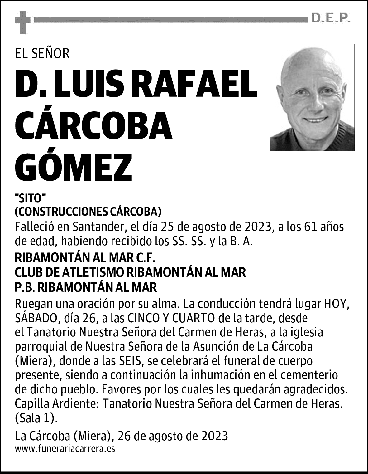 DON LUIS RAFAEL CÁRCOBA GÓMEZ