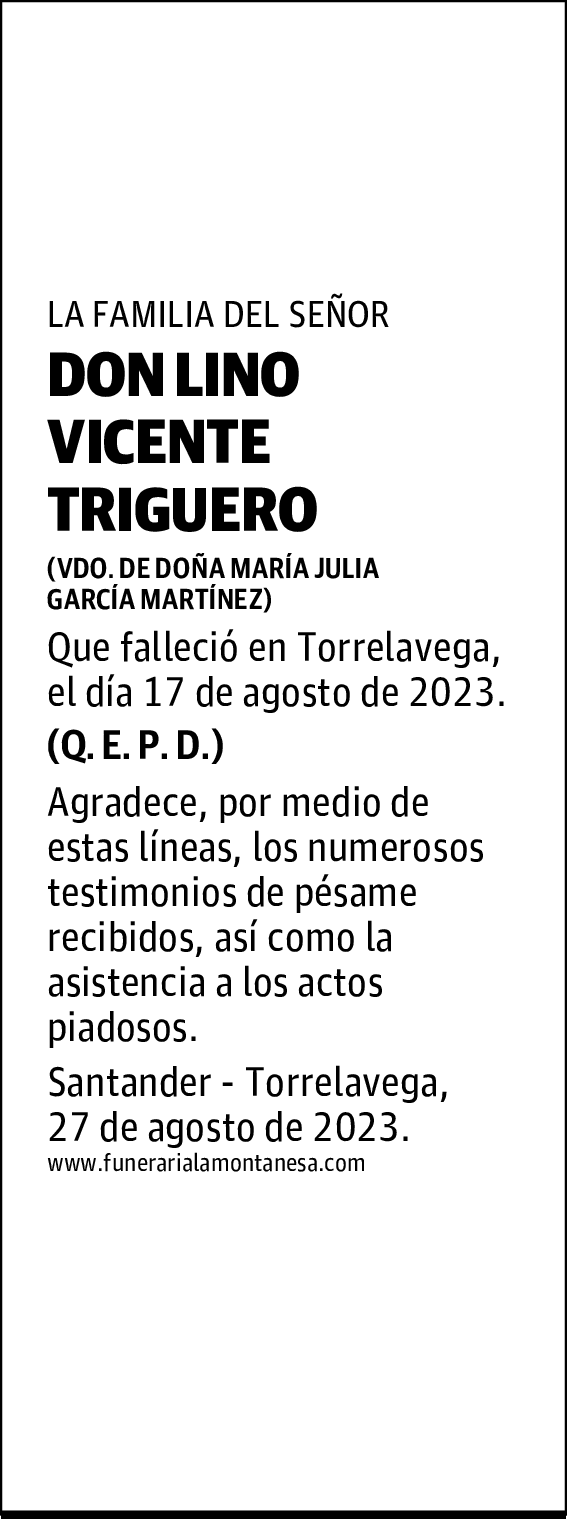 DON LINO VICENTE TRIGUERO
