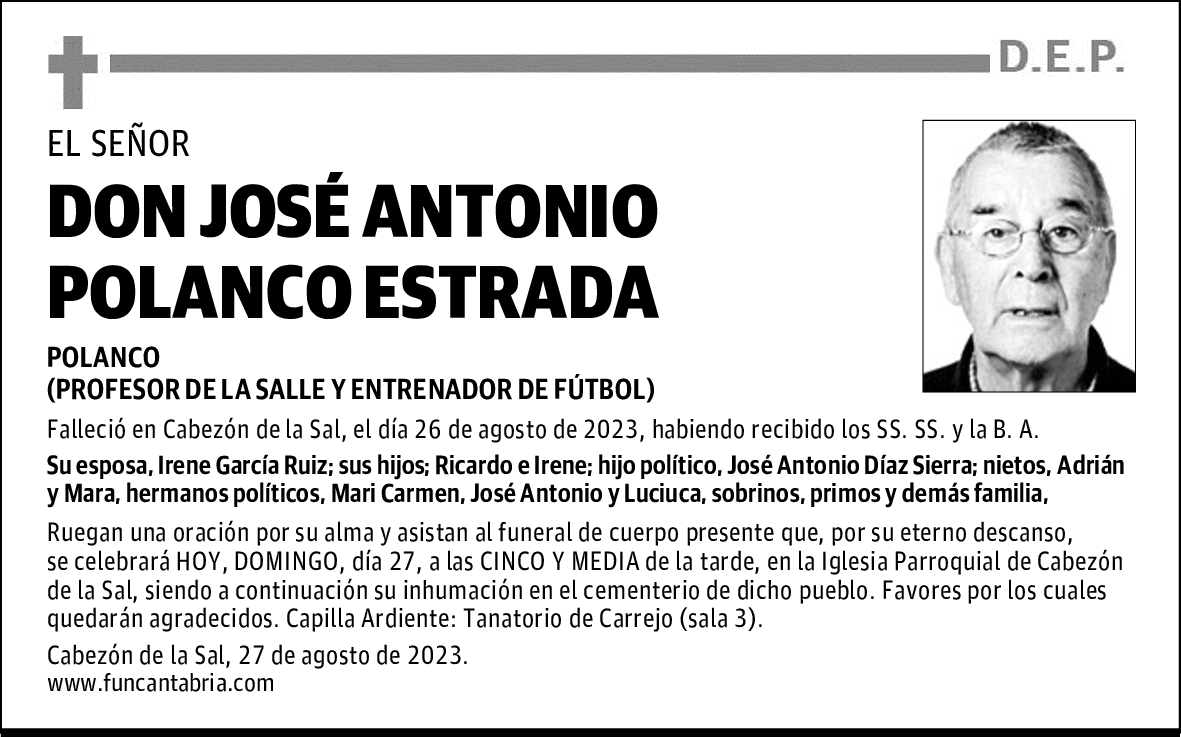DON JOSÉ ANTONIO POLANCO ESTRADA