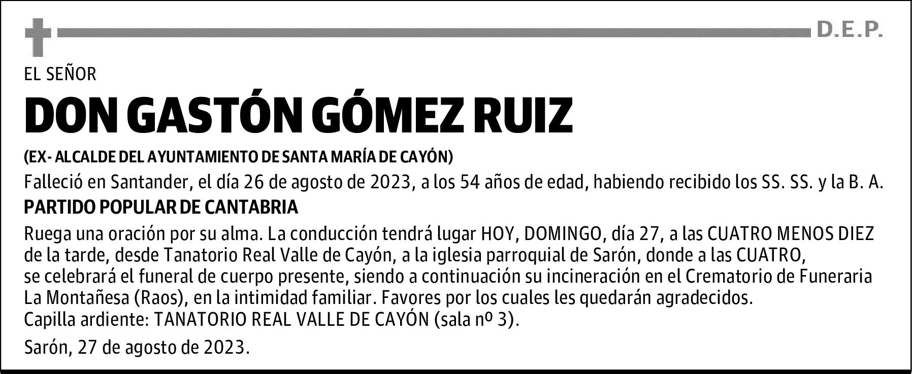 DON GASTÓN GÓMEZ RUIZ