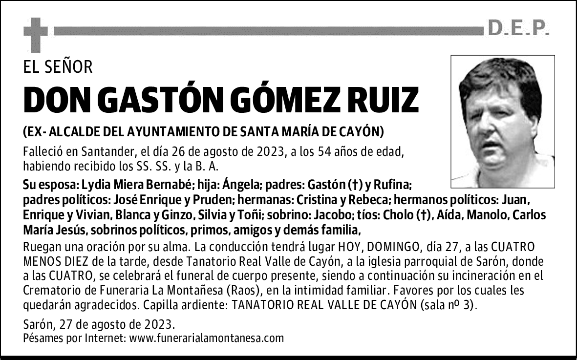DON GASTÓN GÓMEZ RUIZ