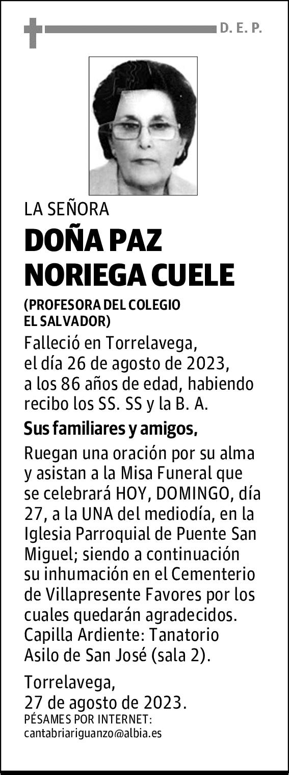 DOÑA PAZ NORIEGA CUELE