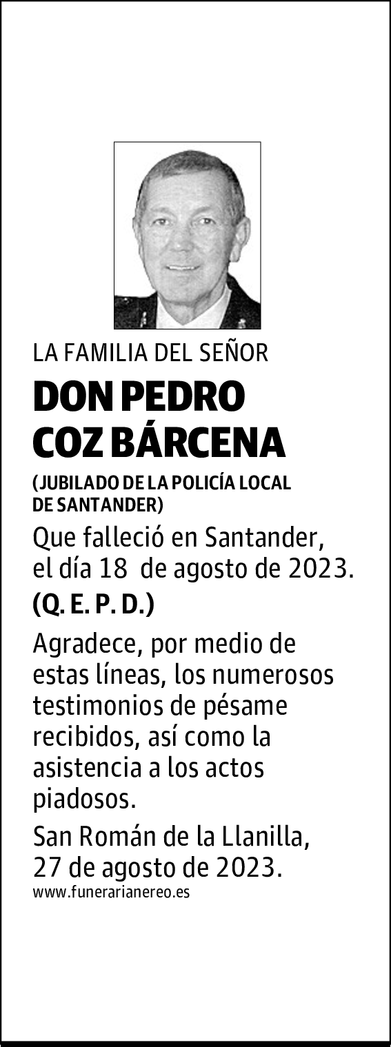 DON PEDRO COZ BÁRCENA