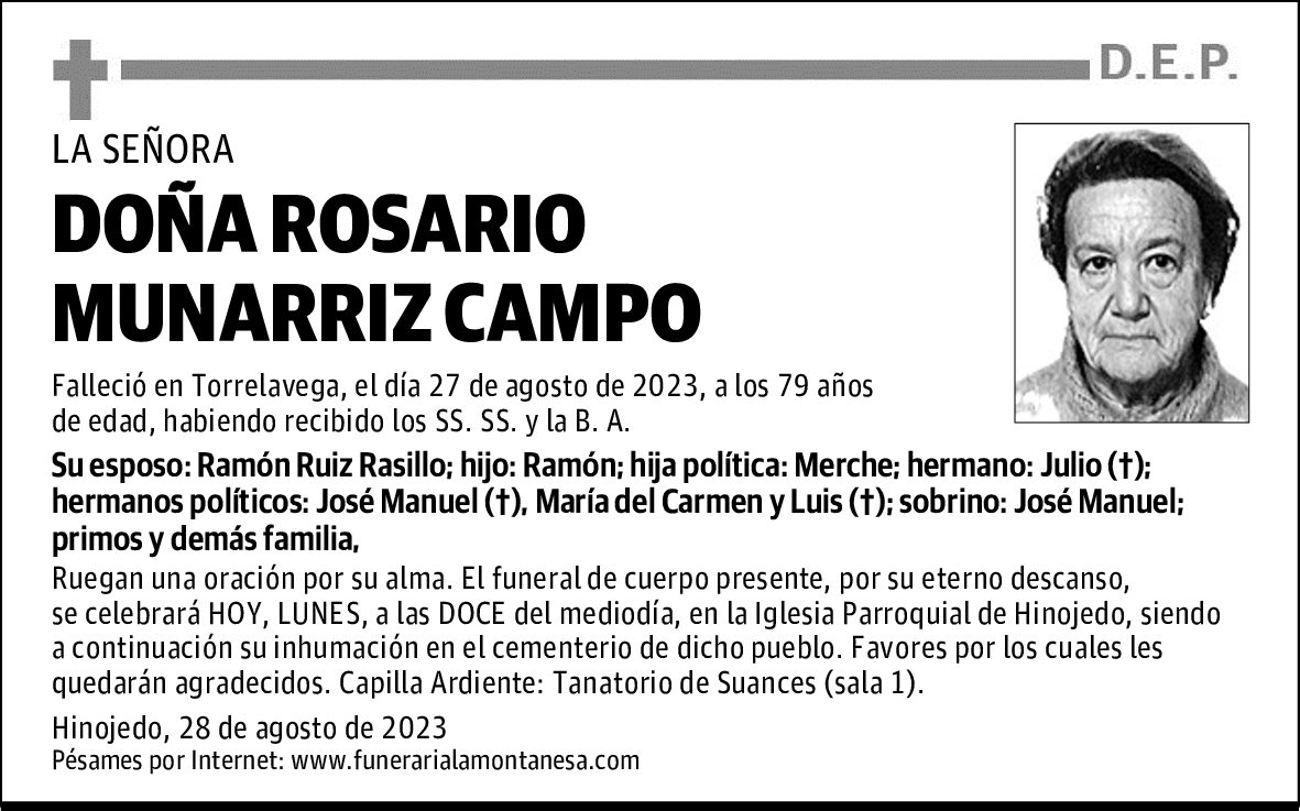 DOÑA ROSARIO MUNARRIZ CAMPO