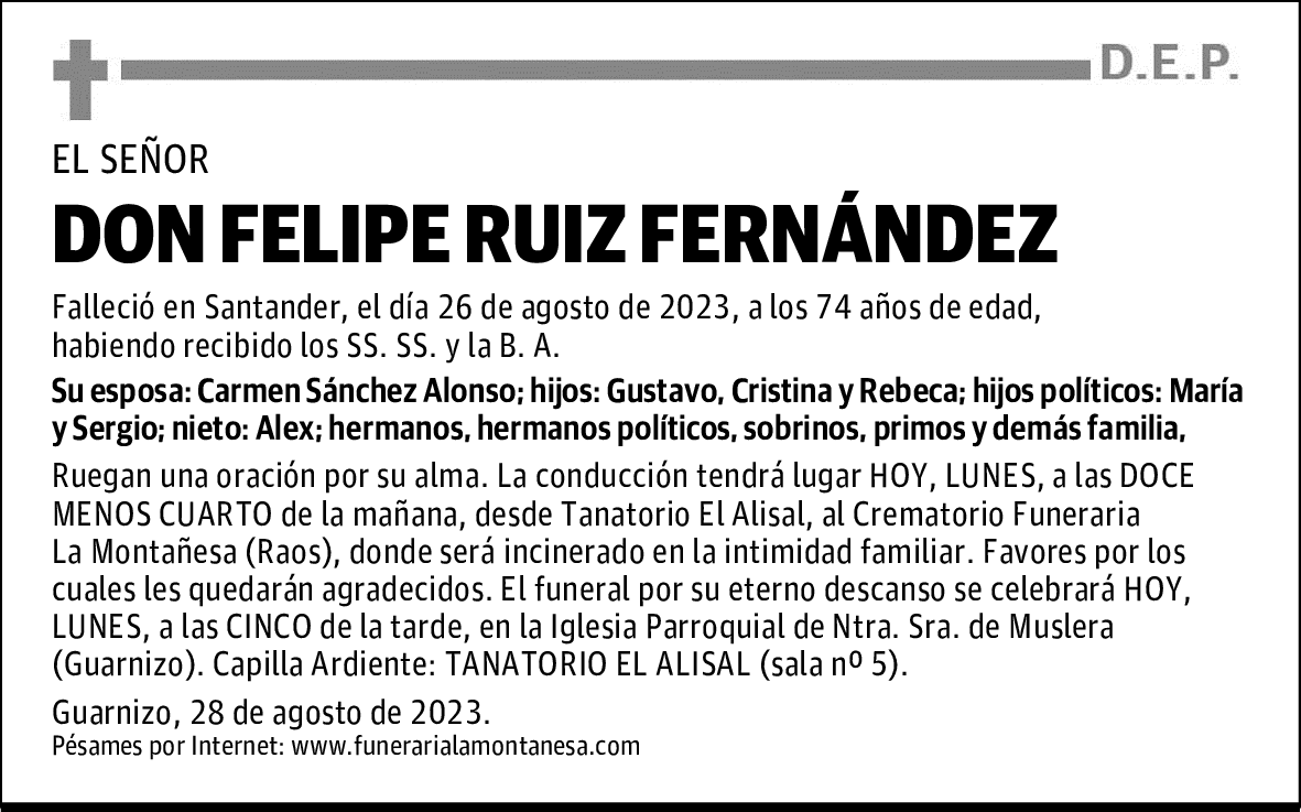 DON FELIPE RUIZ FERNÁNDEZ