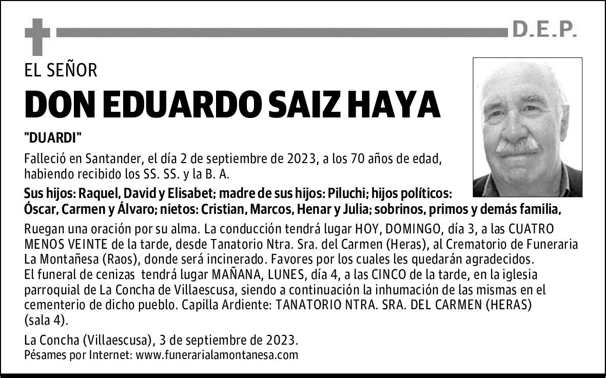 DON EDUARDO SAIZ HAYA