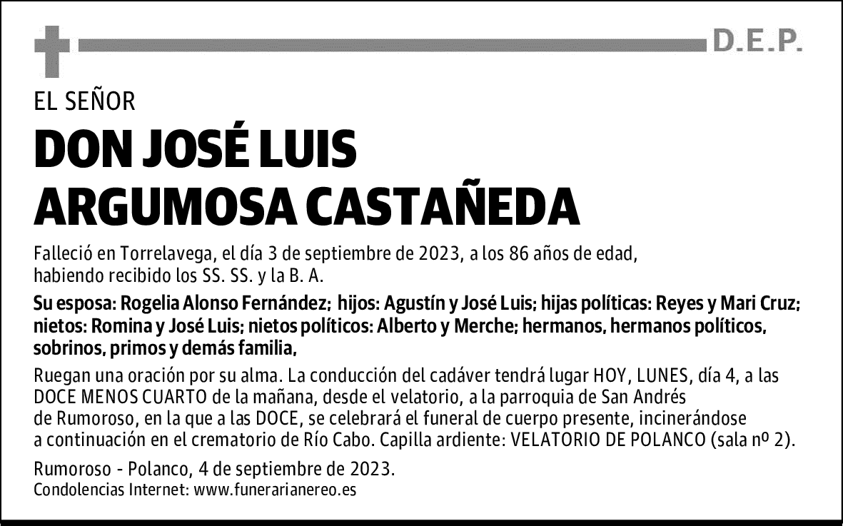 DON JOSÉ LUIS ARGUMOSA CASTAÑEDA