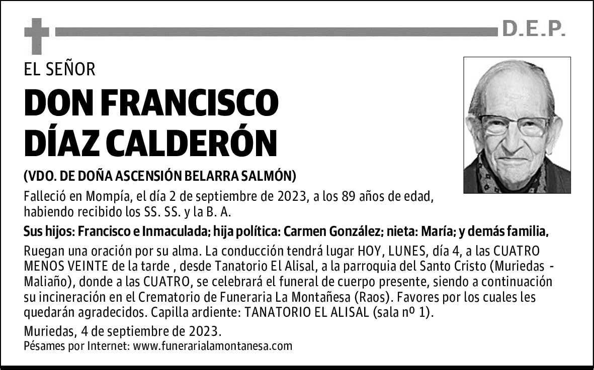 DON FRANCISCO DÍAZ CALDERÓN