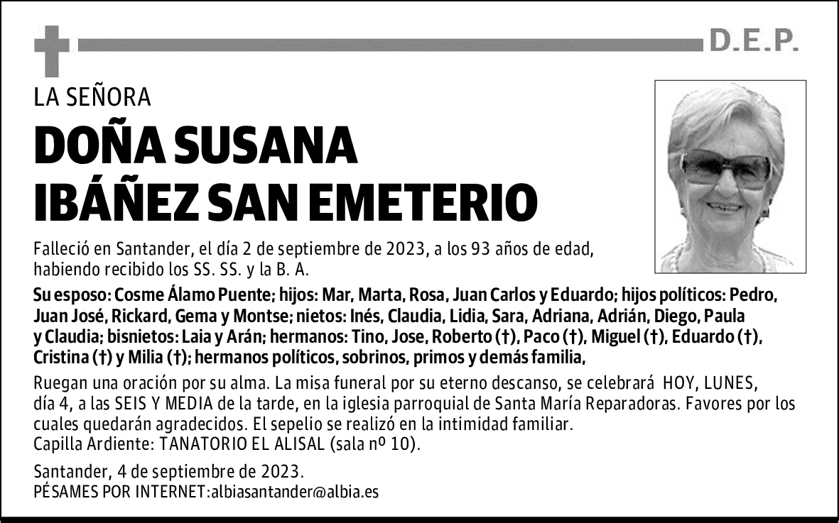 DOÑA SUSANA IBÁÑEZ SAN EMETERIO