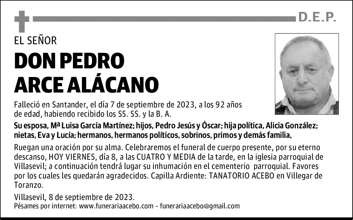 DON PEDRO ARCE ALÁCANO