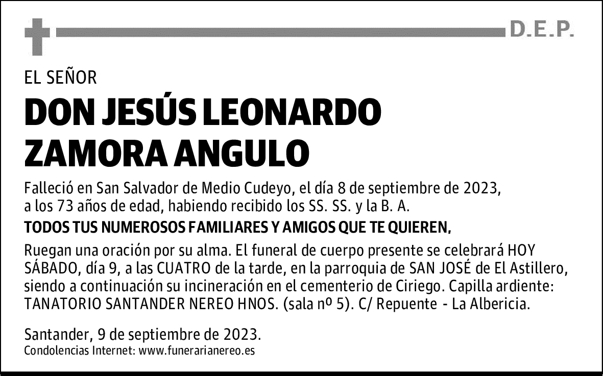 DON JESÚS LEONARDO ZAMORA ANGULO