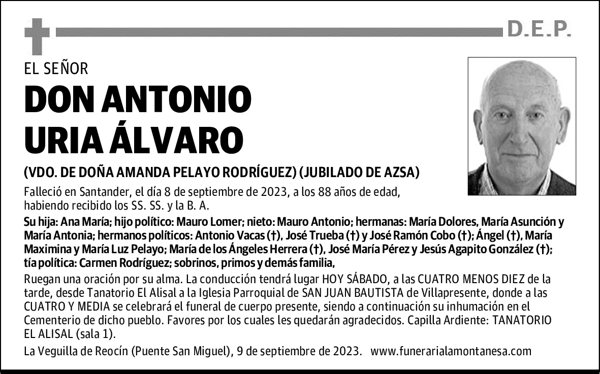DON ANTONIO URIA ÁLVARO