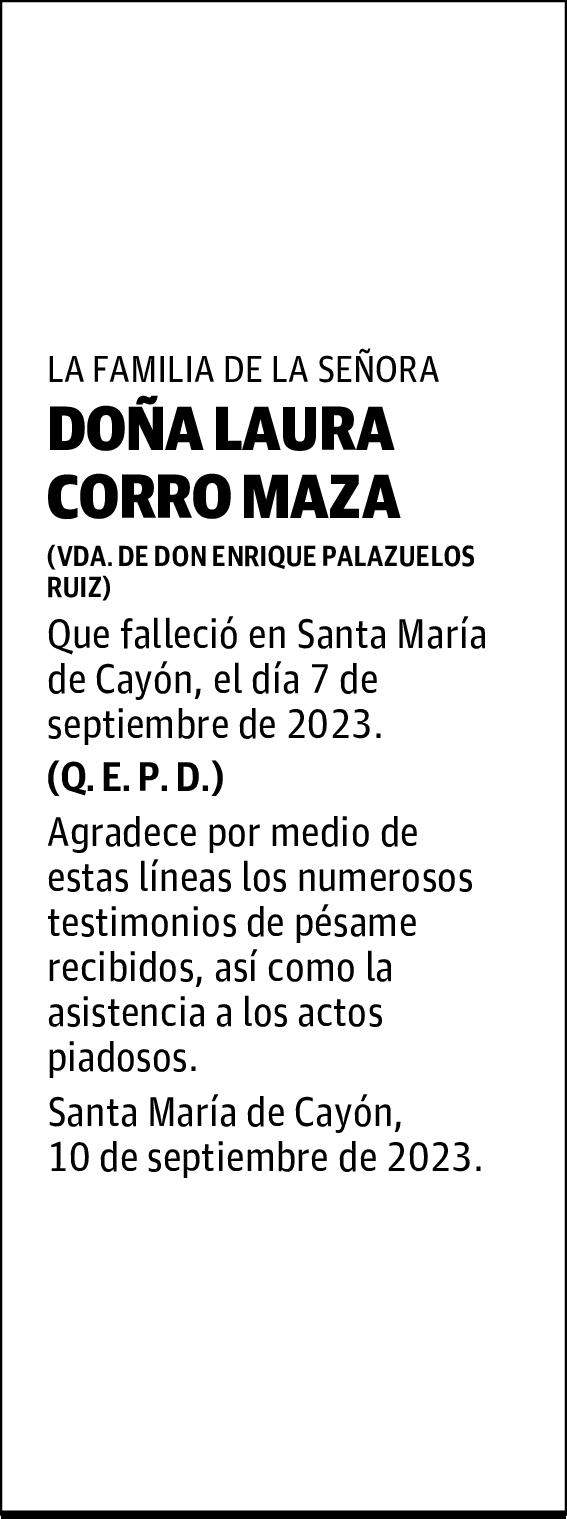 DOÑA LAURA CORRO MAZA