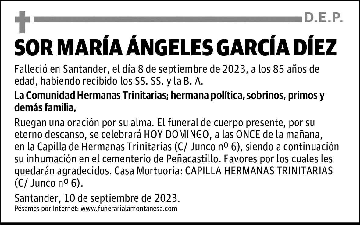 SOR MARÍA ÁNGELES GARCÍA DÍEZ