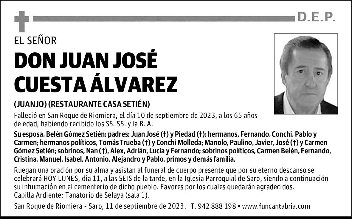 DON JUAN JOSÉ CUESTA ÁLVAREZ