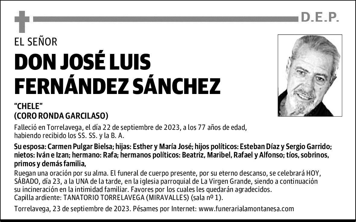 DON JOSÉ LUIS FERNÁNDEZ SÁNCHEZ