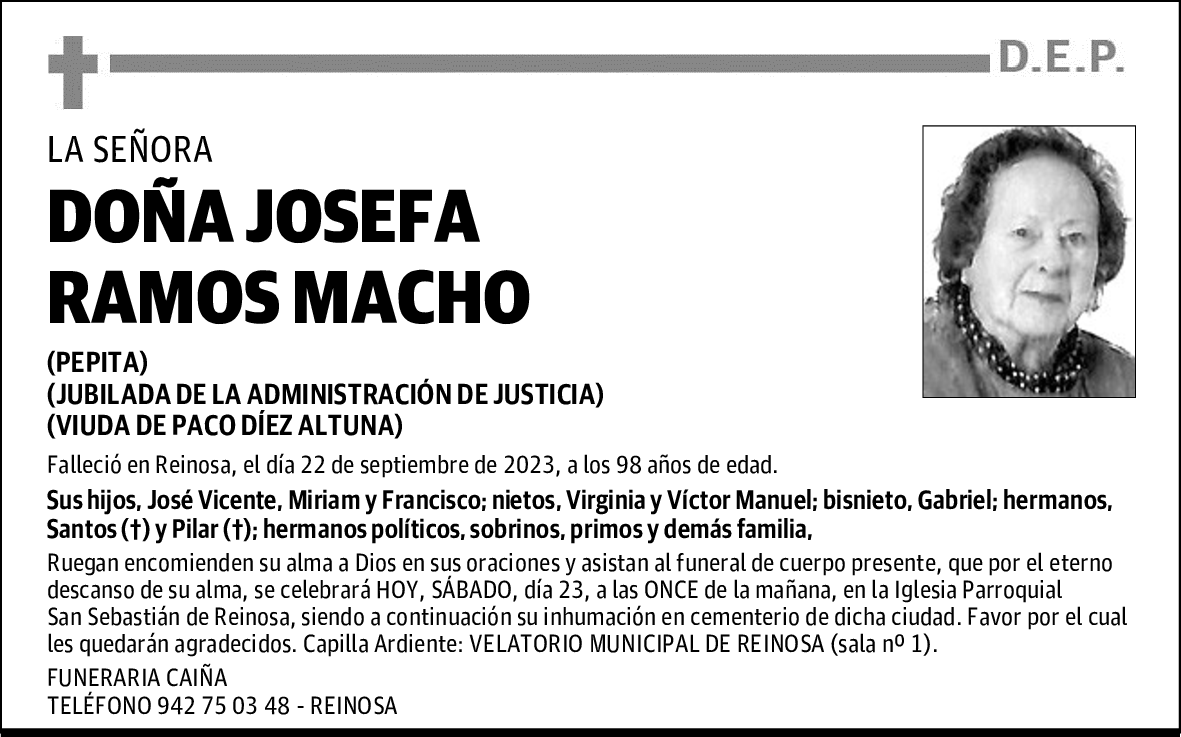 DOÑA JOSEFA RAMOS MACHO