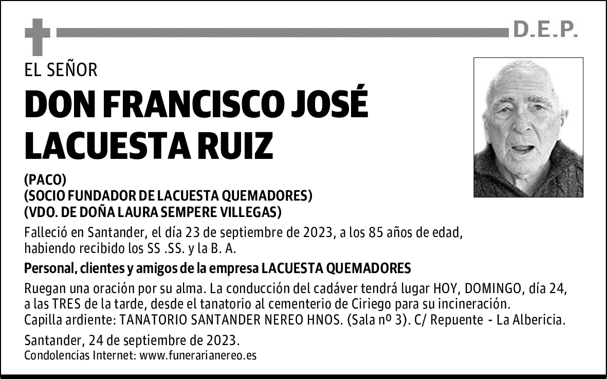 DON FRANCISCO JOSÉ LACUESTA RUIZ