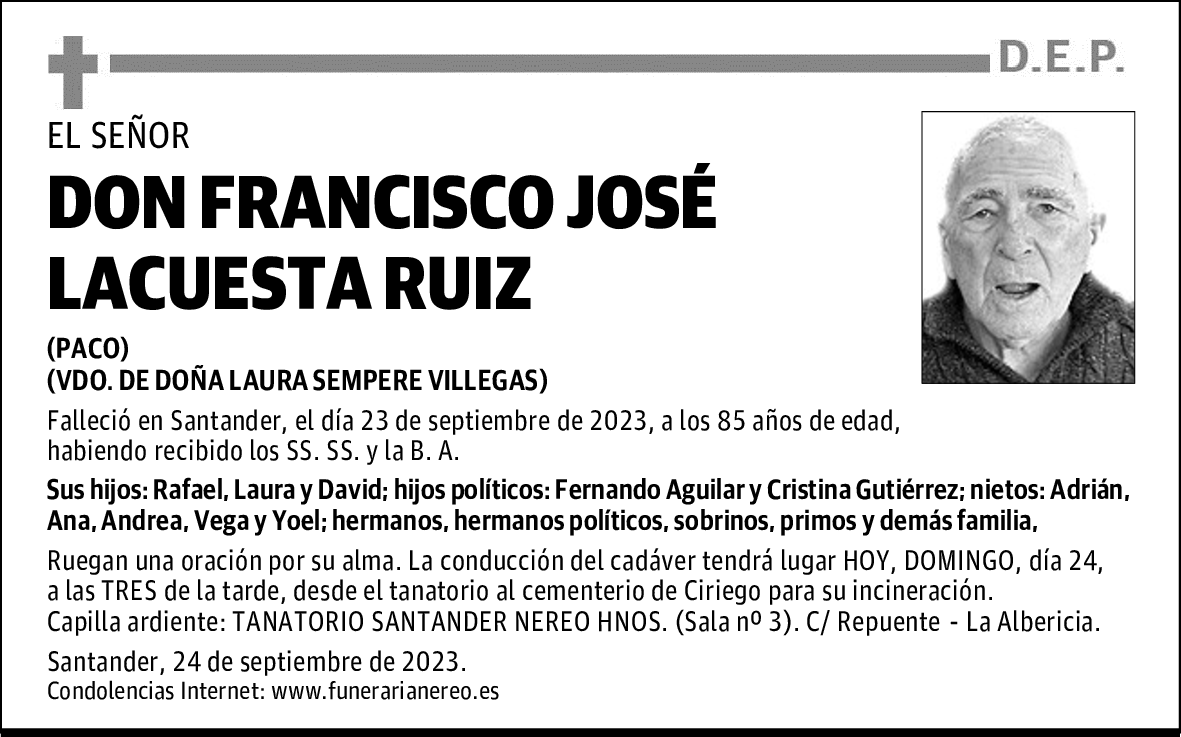DON FRANCISCO JOSÉ LACUESTA RUIZ