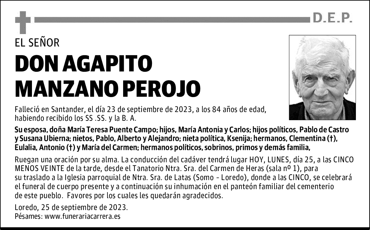 DON AGAPITO MANZANO PEROJO