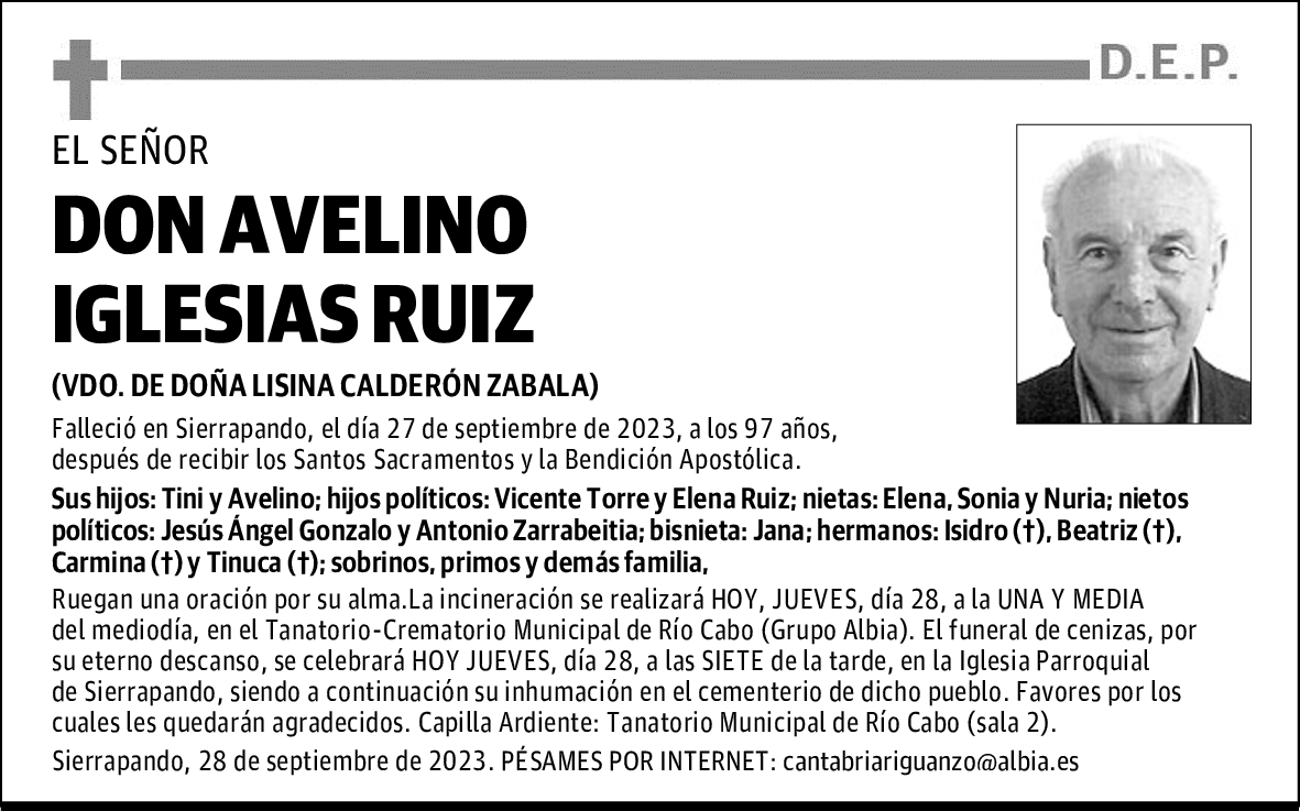 DON AVELINO IGLESIAS RUIZ