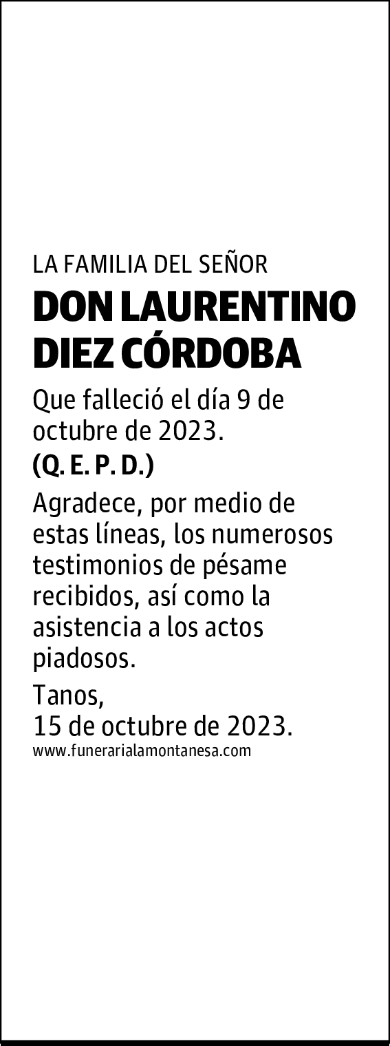 DON LAURENTINO DIEZ CÓRDOBA