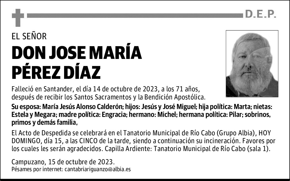 DON JOSE MARÍA PÉREZ DÍAZ