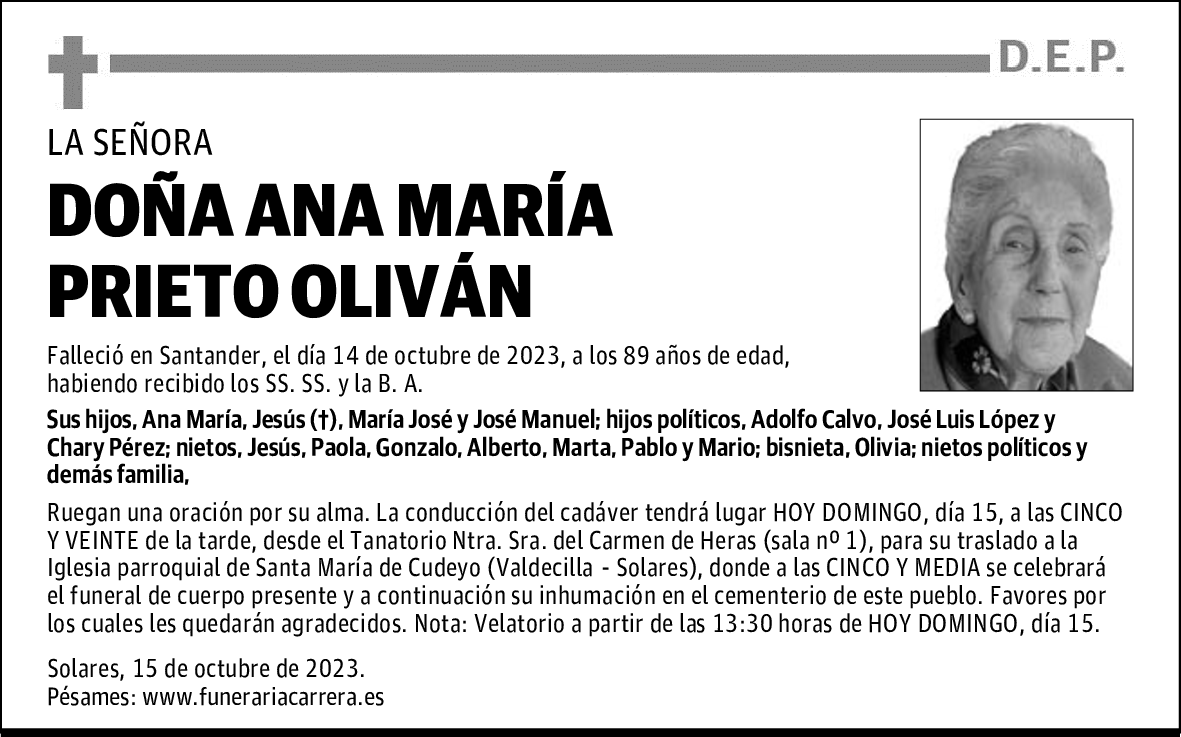 DOÑA ANA MARÍA PRIETO OLIVÁN