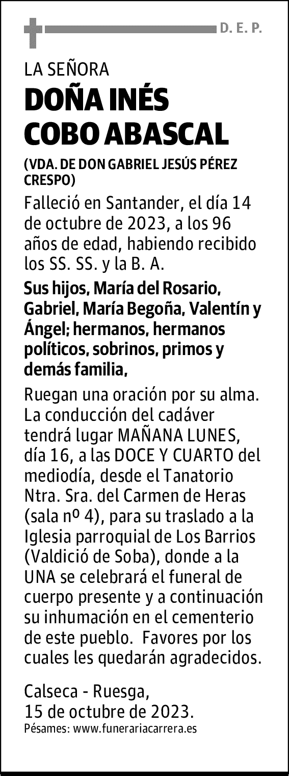 DOÑA INÉS COBO ABASCAL