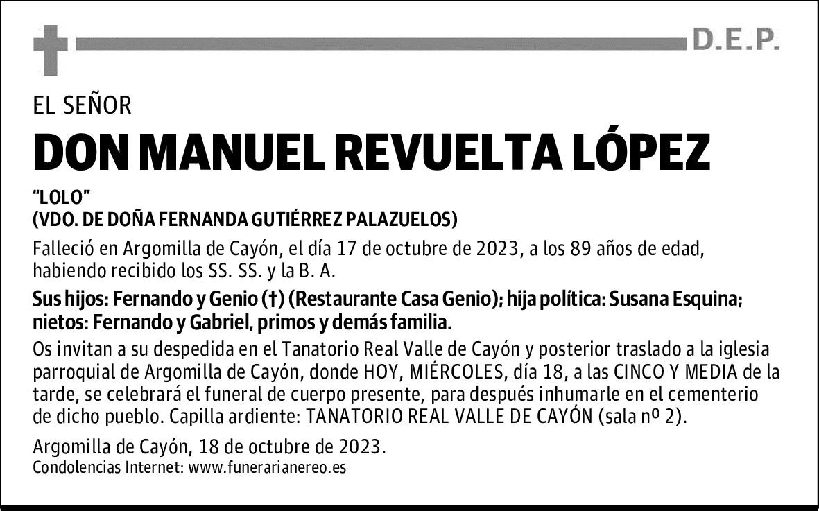 DON MANUEL REVUELTA LÓPEZ
