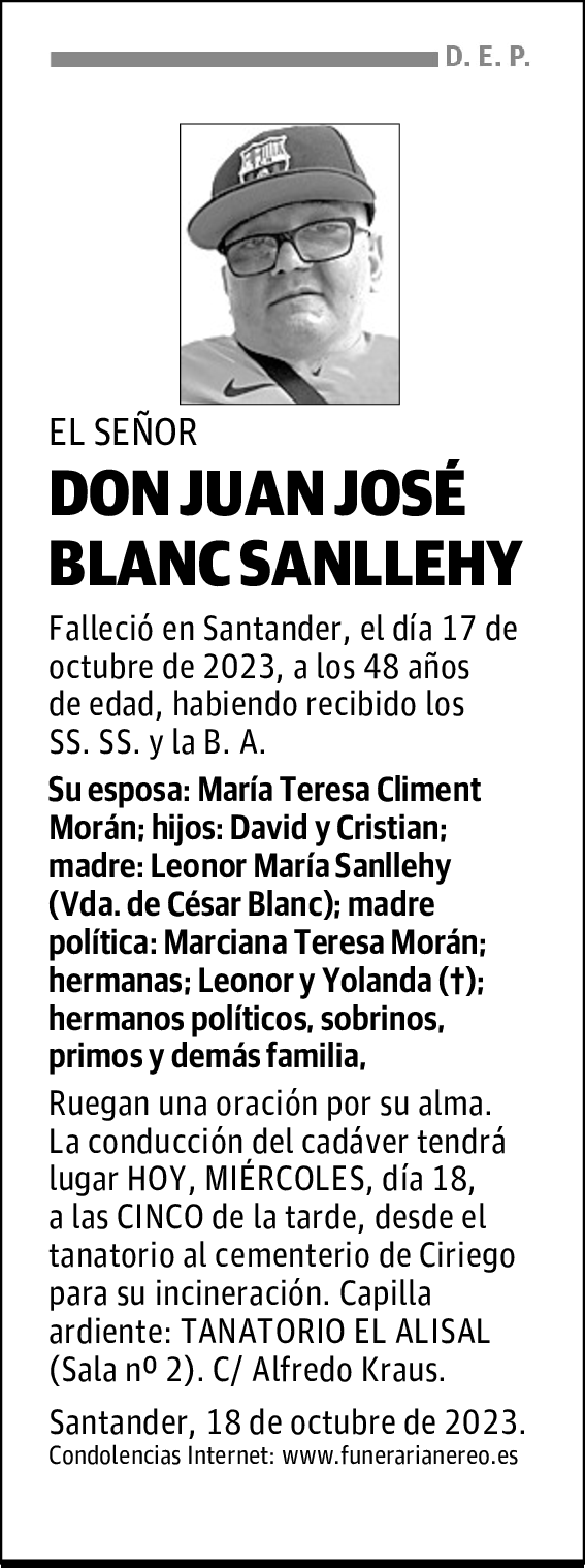 DON JUAN JOSÉ BLANC SANLLEHY