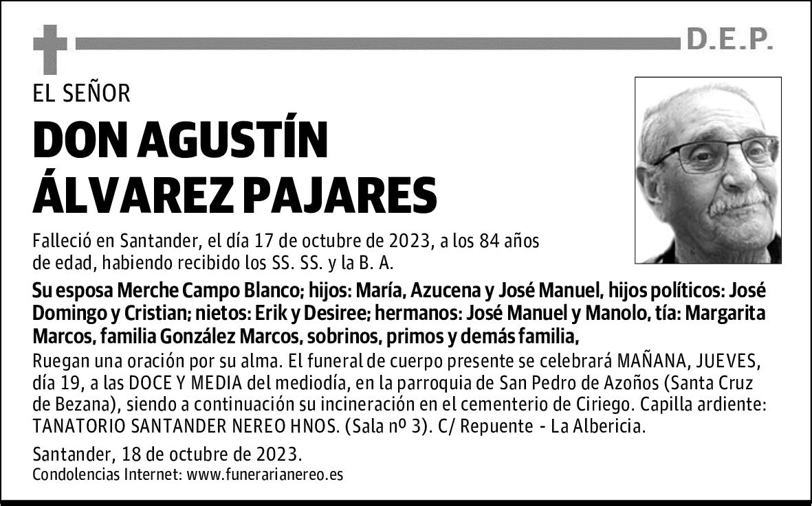 DON AGUSTÍN ÁLVAREZ PAJARES