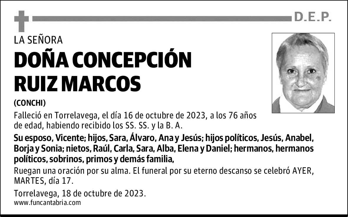 DOÑA CONCEPCIÓN RUIZ MARCOS
