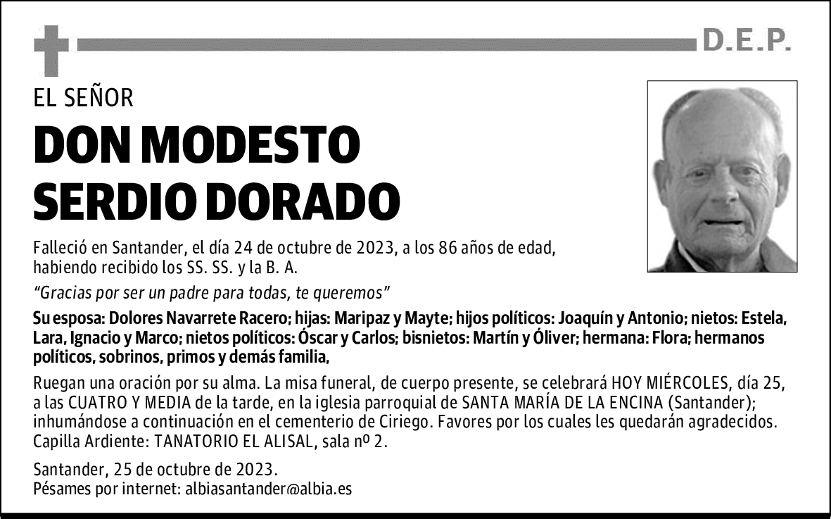 DON MODESTO SERDIO DORADO